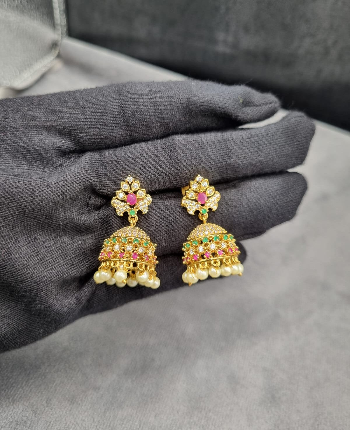 Ethnic Indian Temple Jhumka Earrings